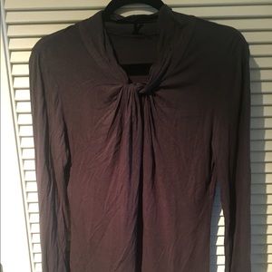 Lapis high neck top with a twist